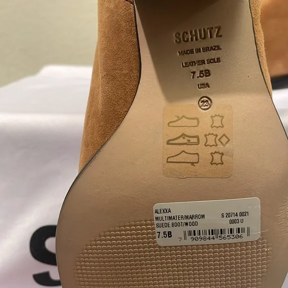 Schutz  Alexxa  Western Fringe Suede Cowboy Boots Brown Size 7.5 NWT - Picture 14 of 15